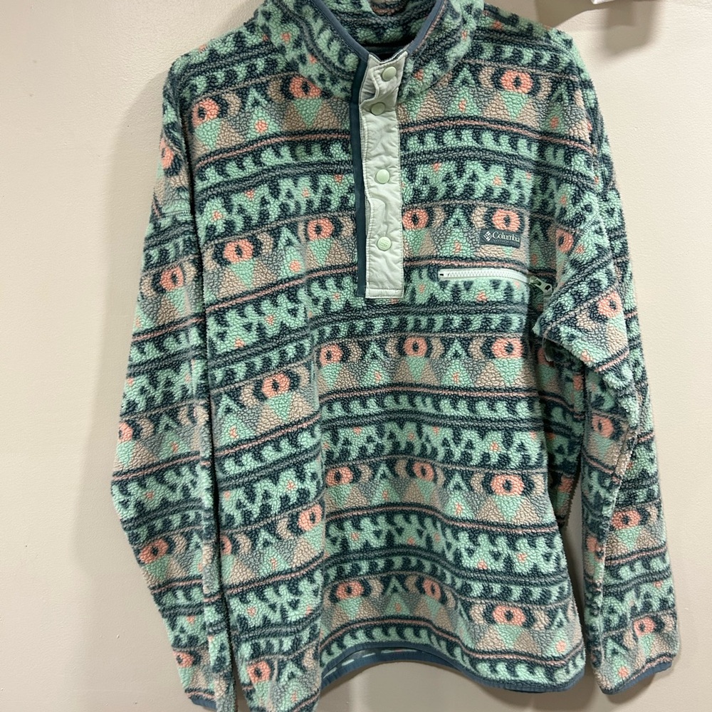 Columbia Multicolor Patterned Fleece Pullover